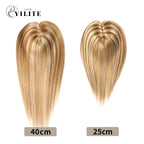 (#P10/22) Golden Brown Medium Blonde Clip In Hair Toppers for Women in 25cm and 40cm 