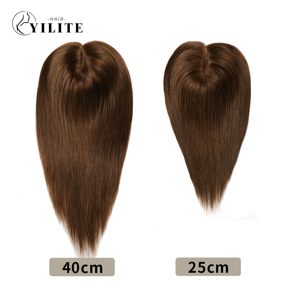 (#4) Chocolate Brown Clip In Hair Toppers for Women in 25cm and 40cm 