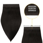(#1B) Natural Black Tape Weft Hair Extensions 20CM 4Pcs