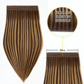 (#P4/27/T4) Chocolate Brown to Caramel Blonde Tape Weft Hair Extensions 20CM 4Pcs
