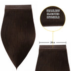 (#2) Darkest Brown Tape Weft Hair Extensions 20CM 4Pcs