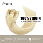 Virgin Human Hair (#60) Platinum Blonde Classic Clip Ins