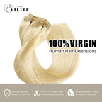 Virgin Human Hair (#613) Bleach Blonde Classic Clip Ins