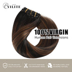 Virgin Human Hair (#P1B/6/T1B) Natural Black Balayage Classic Clip Ins