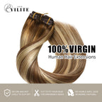 Virgin Human Hair (#P6/613/T4) Brown to Blonde Balayage Classic Clip Ins