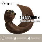 Virgin Human Hair (#6) Chestnut Brown Classic Clip Ins