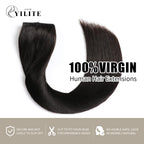(#1B) Natural Black Invisible Wire Hair Extensions 100% Virgin Human Hair