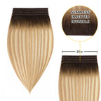 (#T2/P18/60) Darkest Brown with Ash Blonde Balayage Tape Weft Hair Extensions 20CM 4Pcs