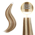 YiliteVip (#P6/613) Chestnut Brown Balayage Invisible Tape In Extensions 20Pcs