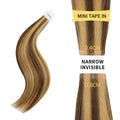 YiliteVip (#P4/27) Caramel Blonde Balayage Mini Tape In Hair Extensions 20Pcs