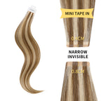 YiliteVip (#P6/613) Chestnut Brown Balayage Mini Tape In Hair Extensions 20Pcs
