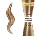 YiliteVip (#P8/60) Light Brown with Blonde Balayage Mini Tape In Hair Extensions 20Pcs