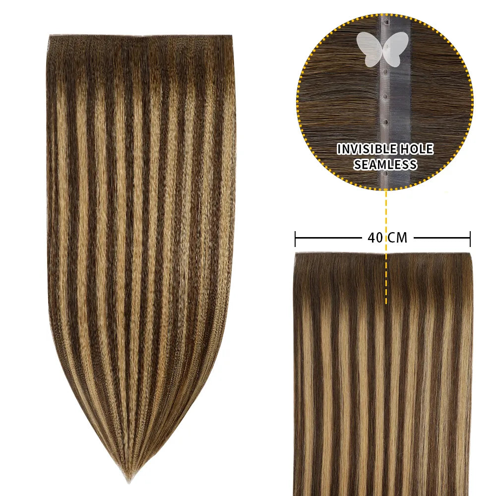 YiliteVip (#P4/27/T4) Chocolate Brown to Caramel Blonde Butterfly Weft Hair Extensions