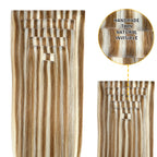 YiliteVip (#P8/60) Light Brown with Blonde Balayage Seamless Clip Ins 7Pcs