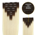 YiliteVip (#T2/60) Darkest Brown to Platinum Blonde Seamless Clip Ins 7Pcs