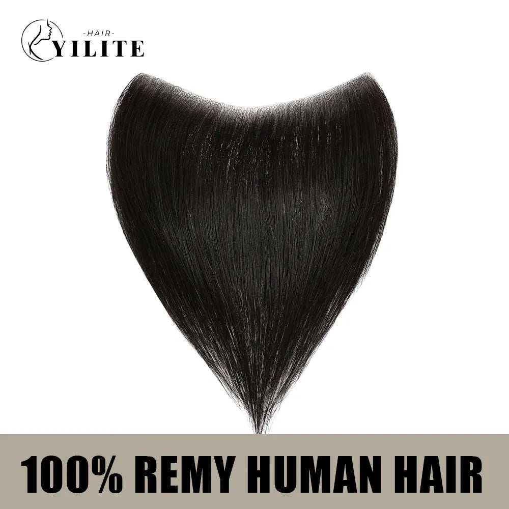 seamless hair patch virgin human hair (#1) Jet Black 