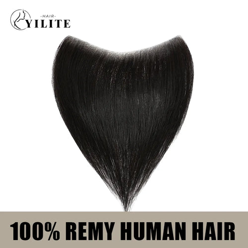seamless hair patch virgin human hair (#1) Jet Black 