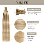 (#P18/613) I Tip Extensions with Italian Keratin Glue, 100% Virgin Hair, Healthy Ends