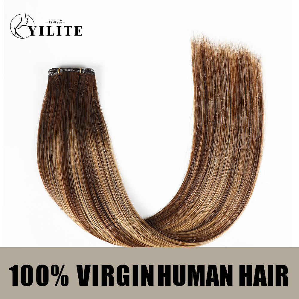 (#P4/27/T4) Chocolate Brown to Caramel Blonde Genius Weft Virgin Human Hair