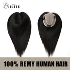 (#1) Jet Black Hair Toppers Virgin Human Hair 12×13 Mono Silk Base