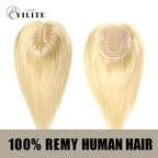(#613) Bleach Blonde Hair Toppers Virgin Human Hair 12×13 Mono Silk Base