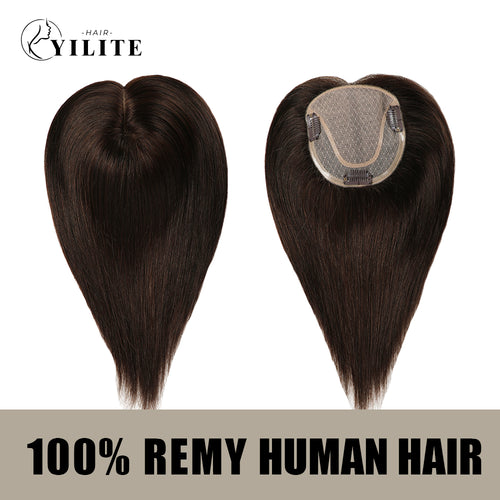 (#2) Darkest Brown Hair Toppers Virgin Human Hair 12×13 Mono Silk Base