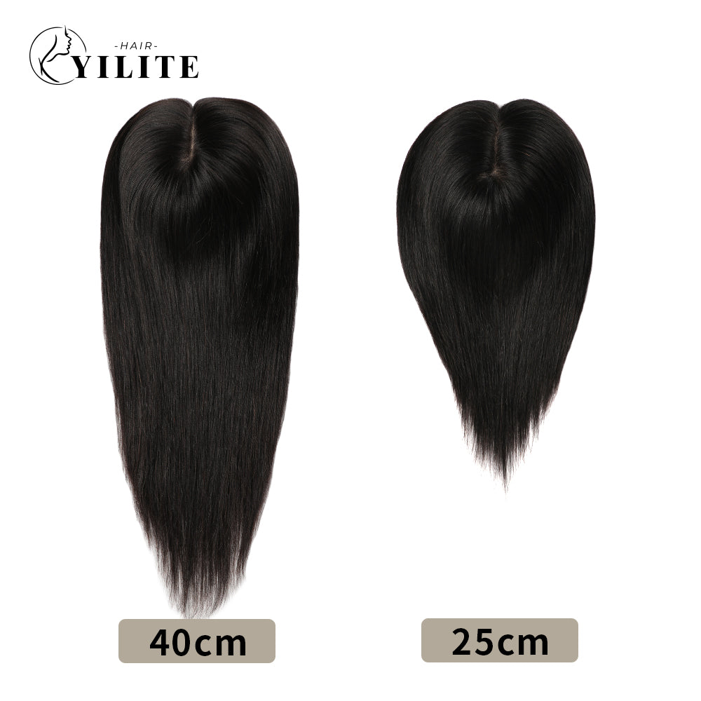 (#1) Jet Black Clip In Hair Toppers for Women in 25cm and 40cm 