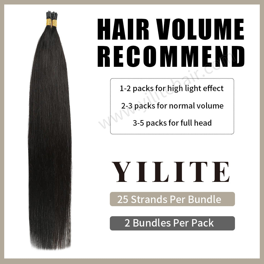 (#1B) Natural Black I Tip Extensions with Hair Volume Recommend 