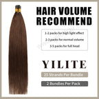 (#4) Chocolate Brown I Tip Extensions with Hair Volume Recommend 