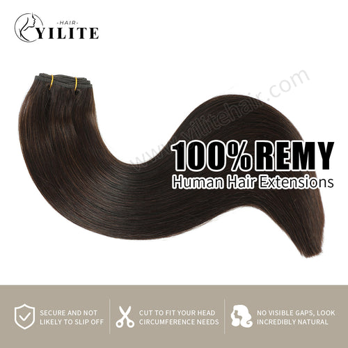 (#2) Darkest Brown Sew In Weft Virgin Human Hair