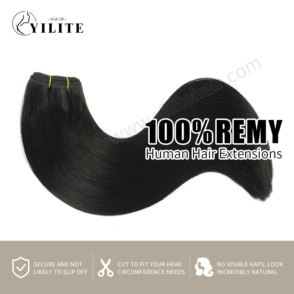 (#1B) Natural Black Sew In Weft Virgin Human Hair