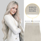 Model Showcase Wearing Silver Tape Weft Hair Extensions