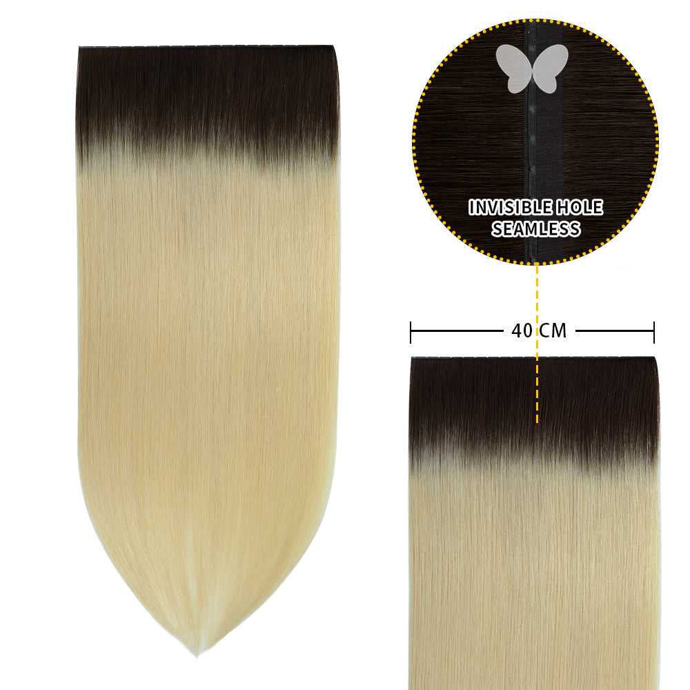 YiliteVip (#T2/60) Darkest Brown to Platinum Blonde Butterfly Weft Hair Extensions