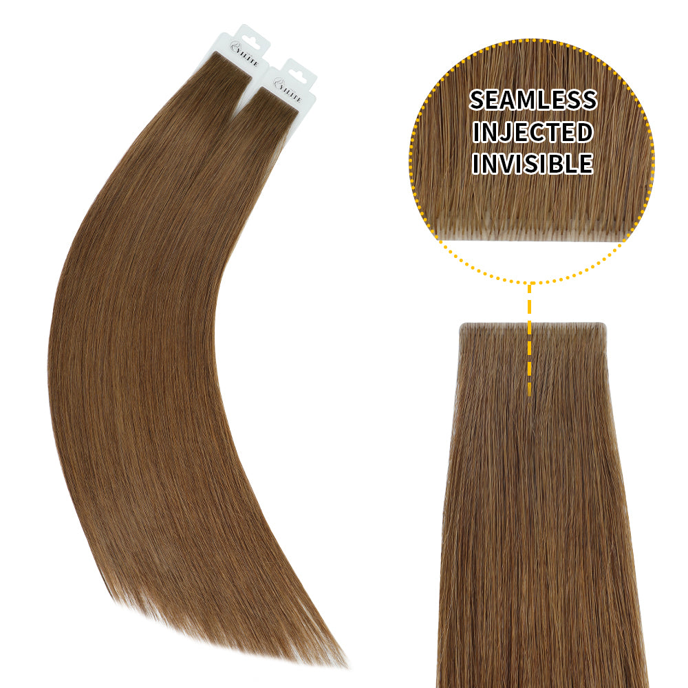 YiliteVip (#6) Chestnut Brown Invisible Tape In Extensions 20Pcs