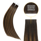 YiliteVip (#P2/6/T2) Darkest Brown Balayage Invisible Tape In Extensions 20Pcs