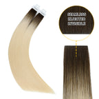 YiliteVip (#T2/60) Darkest Brown to Platinum Blonde Invisible Tape In Extensions 20Pcs