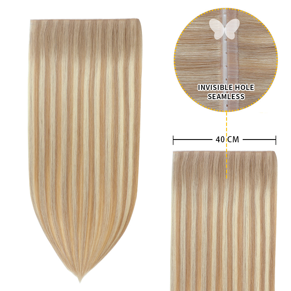YiliteVip (#T18/P18/613) Ash Blonde Balayage Butterfly Weft Hair Extensions