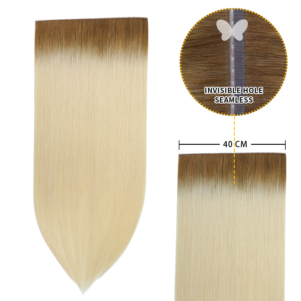 YiliteVip (#T8/60) Light Brown to Platinum Blonde Butterfly Weft Hair Extensions