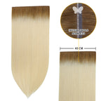 YiliteVip (#T8/60) Light Brown to Platinum Blonde Butterfly Weft Hair Extensions