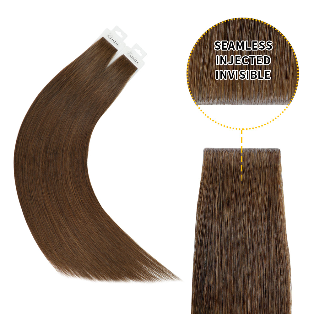 YiliteVip (#4) Chocolate Brown Invisible Tape In Extensions 20Pcs