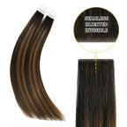 YiliteVip (#P1B/6/T1B) Natural Black Balayage Invisible Tape In Extensions 20Pcs