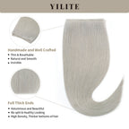 Close-up of Silver Genius Weft, High-Density, Naturally Seamless