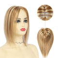 Model Showcasing (#4) (#P10/22) Golden Brown Medium Blonde Clip In Hair Toppers for Women