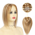 Model Showcasing (#4) (#P10/22) Golden Brown Medium Blonde Clip In Hair Toppers for Women