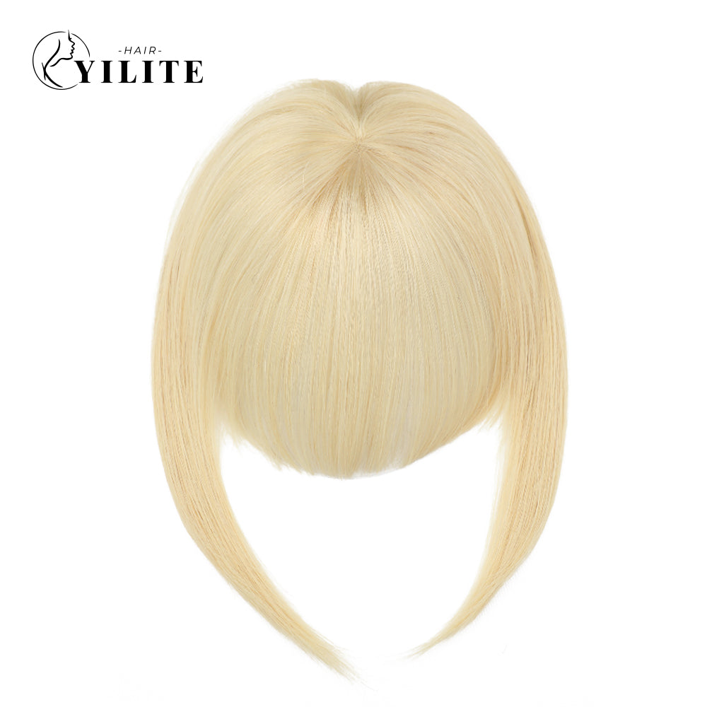 (#613) Bleach Blonde Clip In Bangs Remy Human Hair