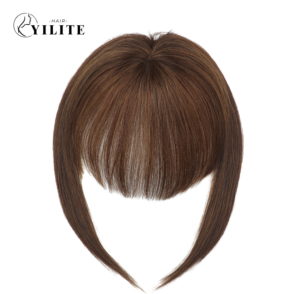 (#4) Chocolate Brown Clip In Bangs Remy Human Hair
