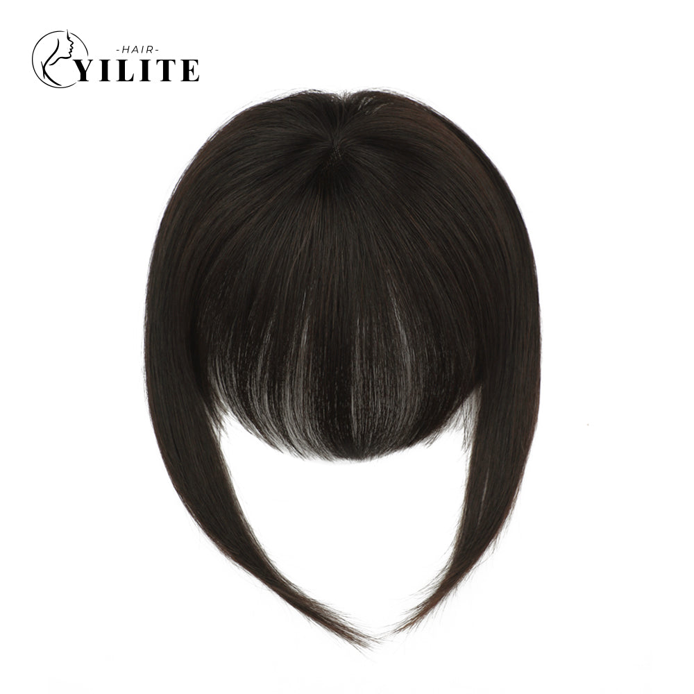 (#1B) Natural Black Clip In Bangs Remy Human Hair