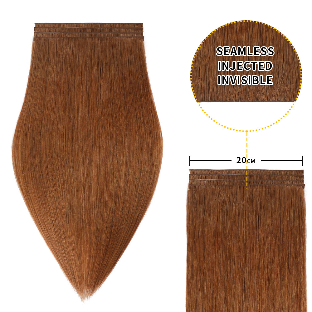 (#33) Dark Auburn Tape Weft Hair Extensions 20CM 4Pcs