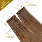 Comparison of Narrow Mini Tape In Hair Extensions vs Ordinary Tape In Extensions (#6) Chestnut Brown