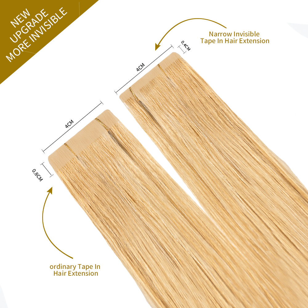 Comparison of Narrow Mini Tape In Hair Extensions vs Ordinary Tape In Extensions (#27) 